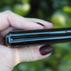 Like the Galaxy Fold, the Flip has a gap between the hinge and display—but this phone feels sturdier.